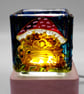Hand painted glass candle holder