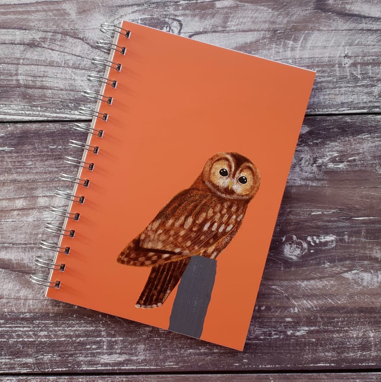 Tawny Owl Wire Bound Notebook