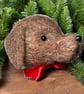 Needle felted dog bauble - chocolate Labrador - Image 4