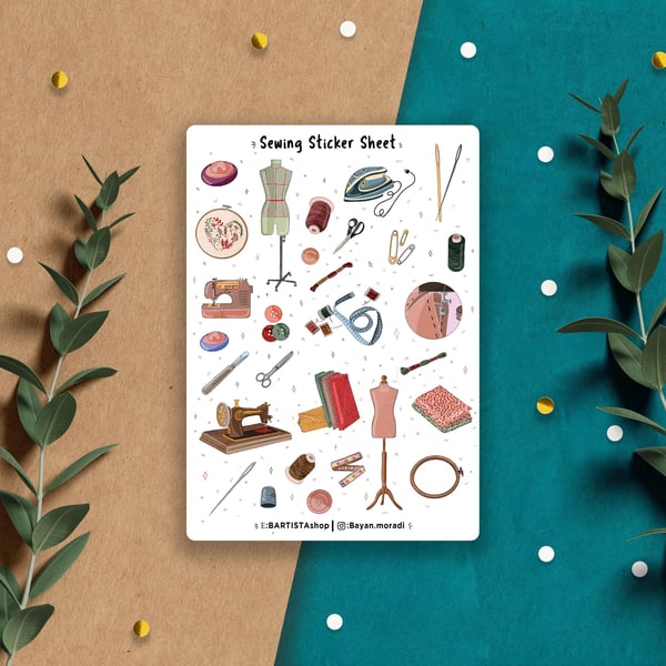 Sewing Stickers, Planner stickers, bullet journal stickers, scrapbooking, craft 