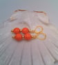 Orange and Gold Bead Earrings, Gift for Her, Orange Earrings, Beaded Earrings  - Image 8