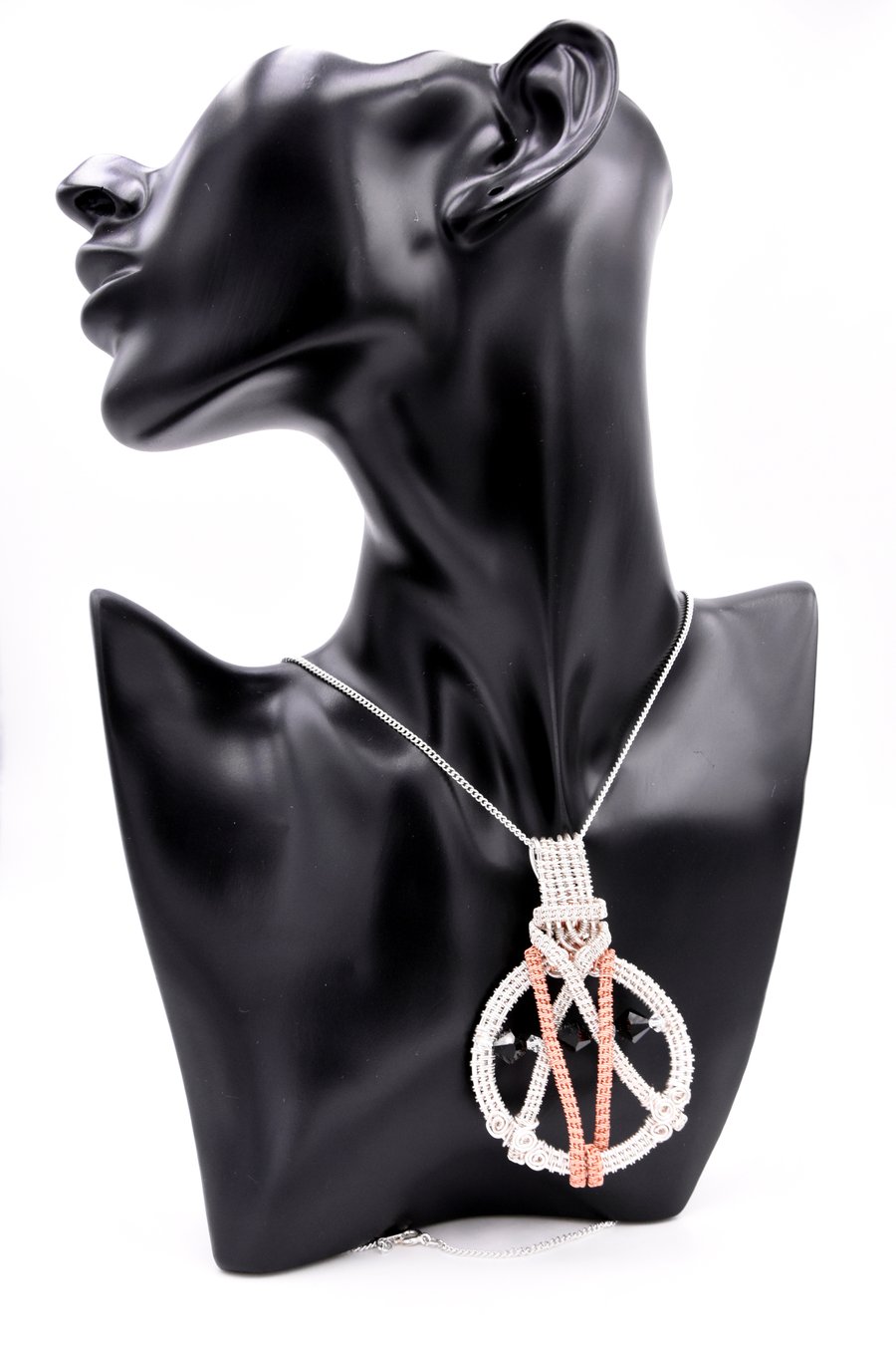 The winner's medal silver and red wire wrapped silver plated pendant