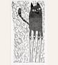 Big Cat on Stilts - lino print - Image 1