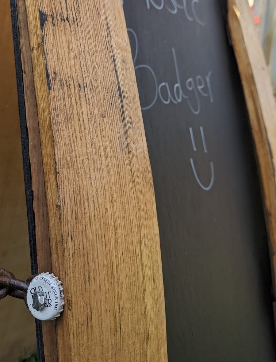Whiskey Barrel Oak Chalkboard A Frame