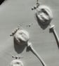 Wall Key Holder with Hooks – Botanical Poppy Plaster Cast on Burgundy Wood - Image 4