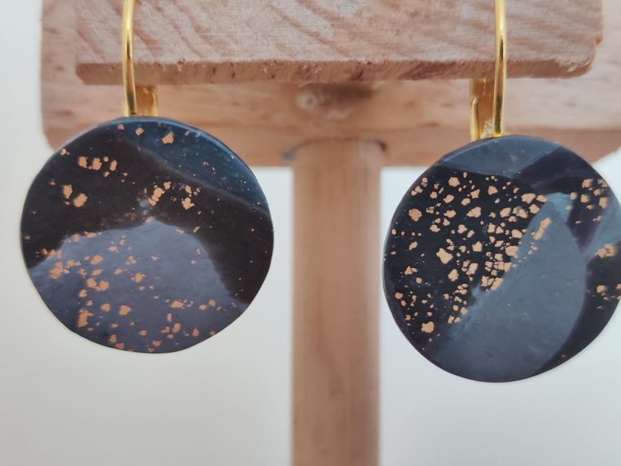 Starry night polymer clay  earrings