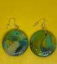 Large Round Dangle Polymer Clay Earrings 