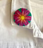 Machine embroidered flower brooch - Image 2