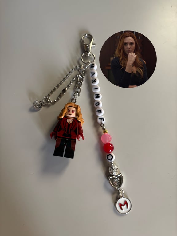 Wanda Maximoff Scarlet Witch inspired handmade keychain