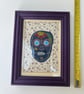 Textile art sugar skull