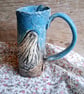 ceramic coffee mug no 21 ghost brown blue