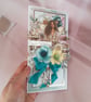 Luxury Handmade Best Wishes Card. Teal & Cream Floral 3D Greeting Card.(L) - Image 8