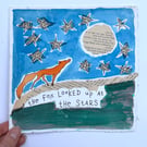 Fox and Stars Painting - Original Ink Painting - READY TO SHIP