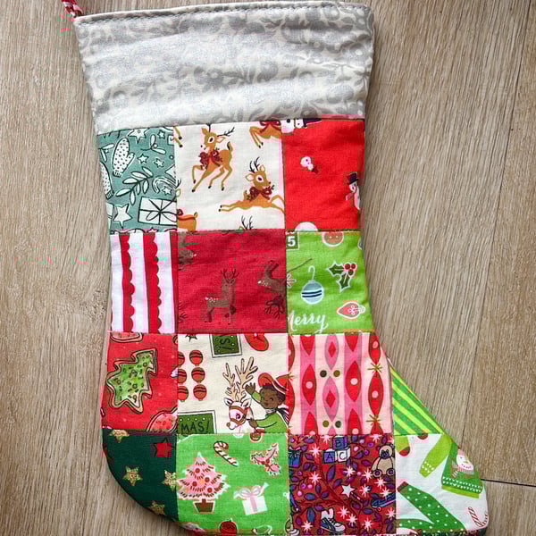 Christmas stocking - patchwork print