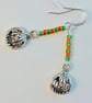 Halloween Pumpkin Earrings With Green & Orange Glass, Trick Or Treat, Spooky - Image 3