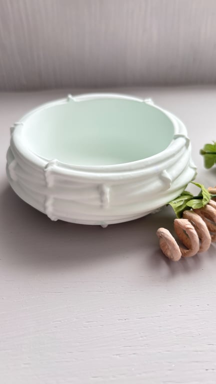 Mint Green Bird Nest Decorative Bowl - Home Decor