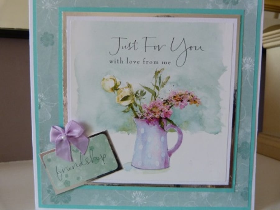 Jug of Flowers Birthday Card
