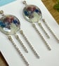 NASA Moon Image Earrings - Glitter Space Astronomy Dangle Studs - Image 3