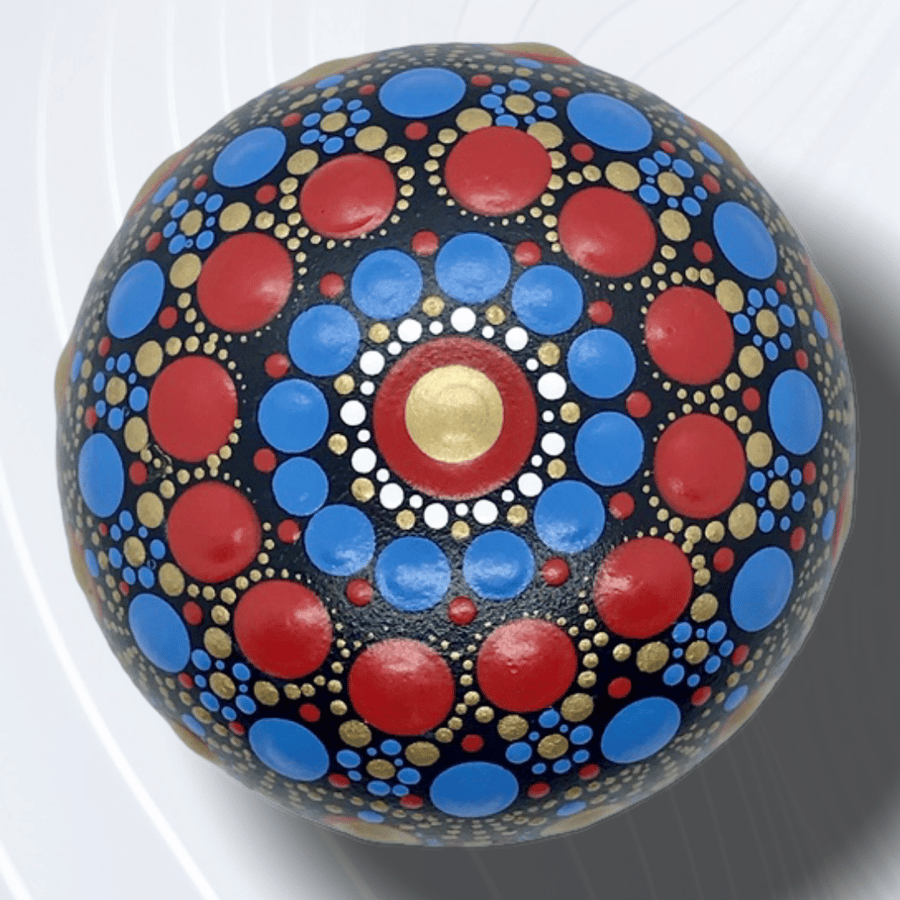 Royal Red & Blue Mandala Stone