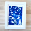 Framed 'Reverie' Original Nature inspired Blue and White Cyanotype