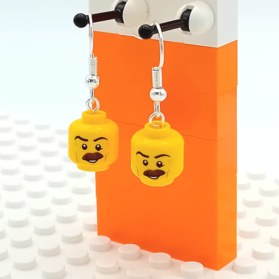 Lego Ron Swanson Earrings