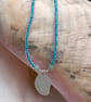 Seaglass and seed beads necklace