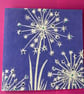 Hand-Printed Allium Linocut Card with Crystal Gem Embellishments