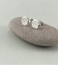 Sterling Silver Stud Earrings, Hammered 8mm Silver Stud Earrings - Image 3