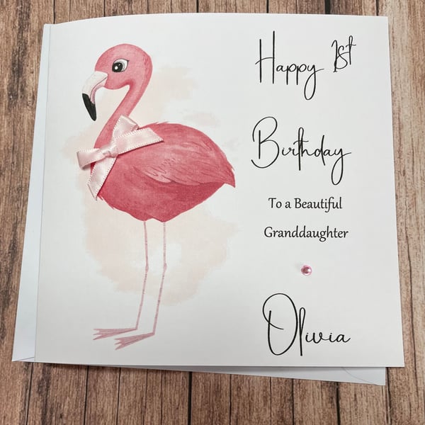 1st Birthday Card Personalised Happy Birthday Daughter Granddaughter Niece
