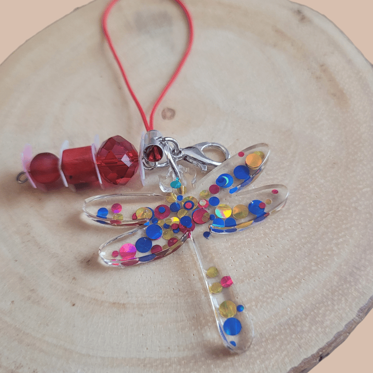 Resin Dragonfly Phone Charm 