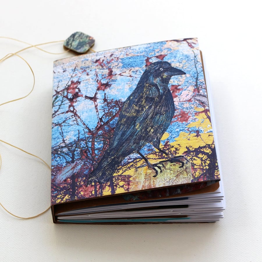 Treetop Crow, handmade journal