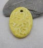 Large Lemon Yellow Sprig Ceramic Pendant - Image 3