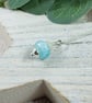 Blue Shimmer Glass Bead Pendant, Sterling Silver with Quartz - Chain is Optional - Image 3