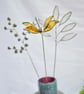 Stained Glass Flower - Handmade 3D Yellow Clematis - Silver Finish - Image 2