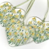 Daffodil and Narcissus Glass Heart - small