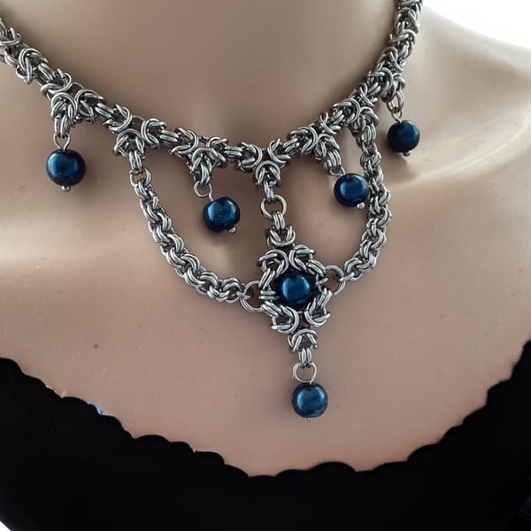 Statement Chainmaille Piece - Gothic chainmaille necklace