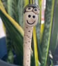Green Flower Hat Worm, Ceramic Plant & Garden Buddy