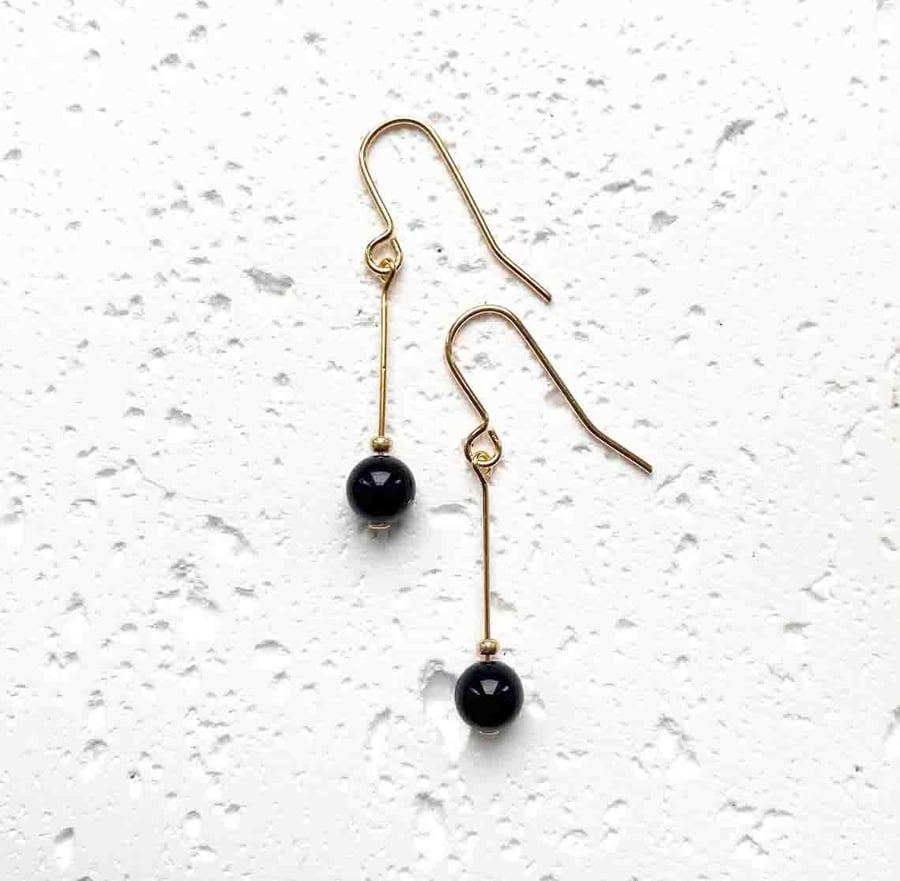 Orion Drop Earrings - Black Onyx