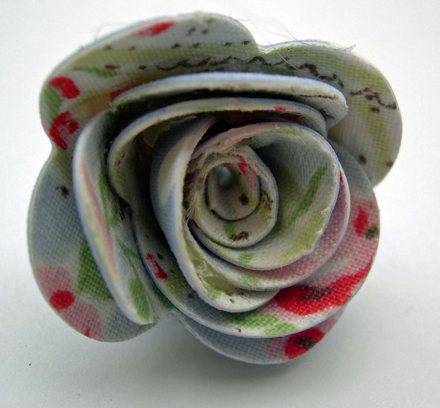 Hardened Fabric Cath Kidston Fabric Rose Brooch
