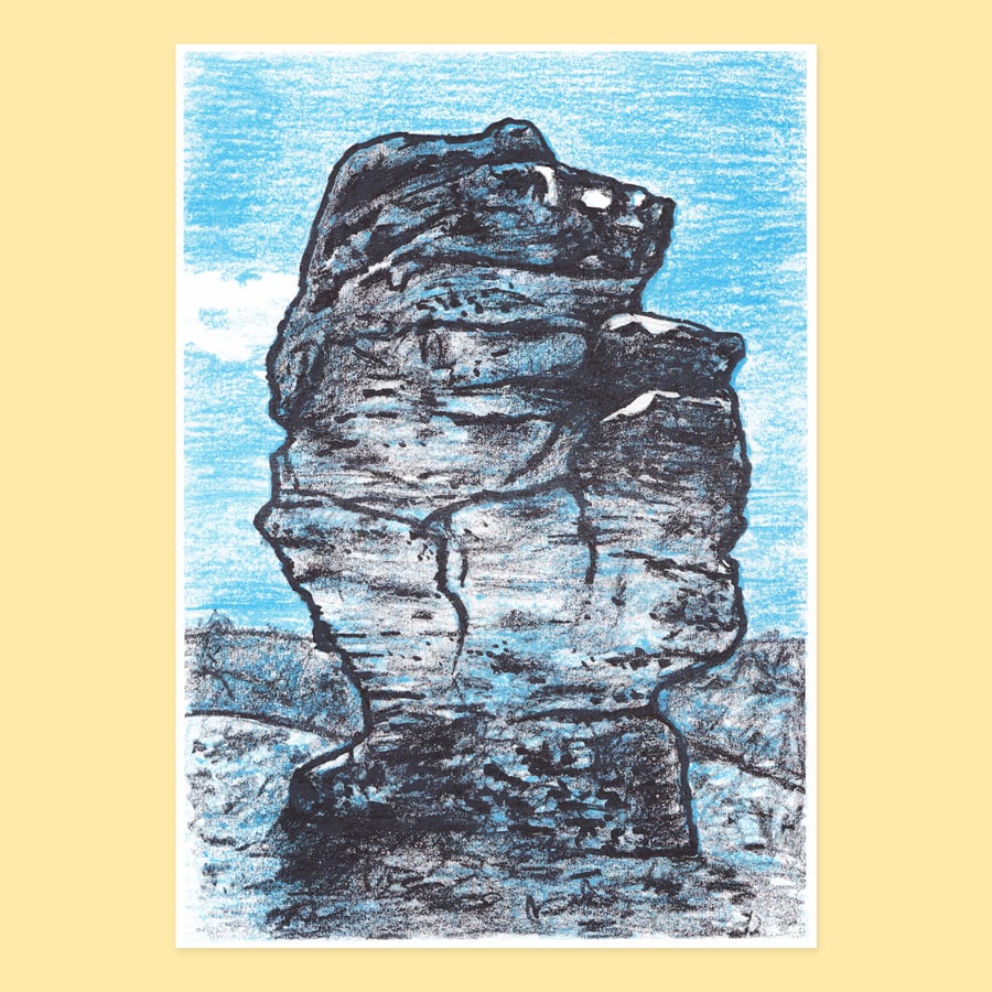 Big Rock, 2-colour risograph print 