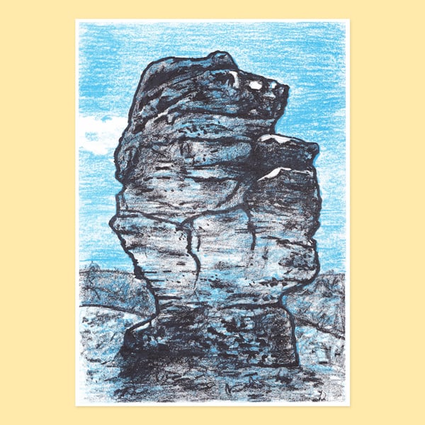 Big Rock, 2-colour risograph print 