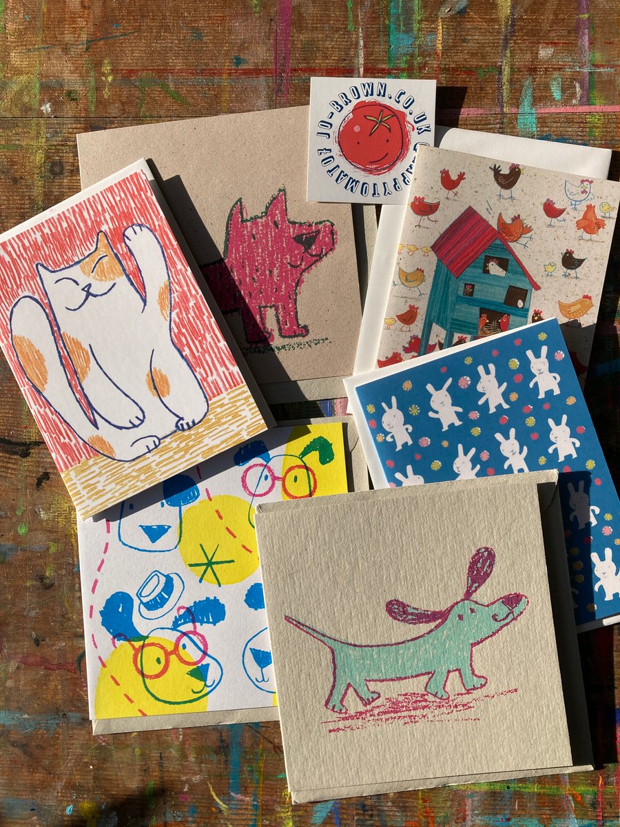 Mixed card multipack- 6 greetings card box by Jo Brown