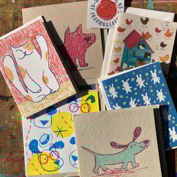 Mixed card multipack- 6 greetings card box by Jo Brown