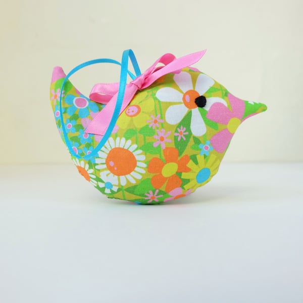 Pop Floral Fabric Lavender Scented Mini Bird