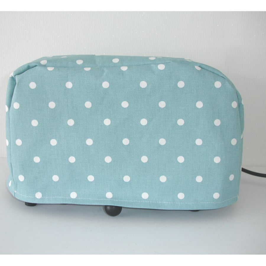 Toaster Cover Polka Dots Dualit 2 Slice Toaster Dust Cover NOT PADDED Duck Egg