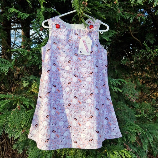 Age: 4-5yr Lilac Ladybird cotton dress. 