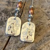 Long Hare Meadow Earrings in Silver mismatched asymetrical Stud earrings W&F