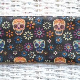 Day Of Dead Skulls Themed Pencil Case or Small Make Up Bag.