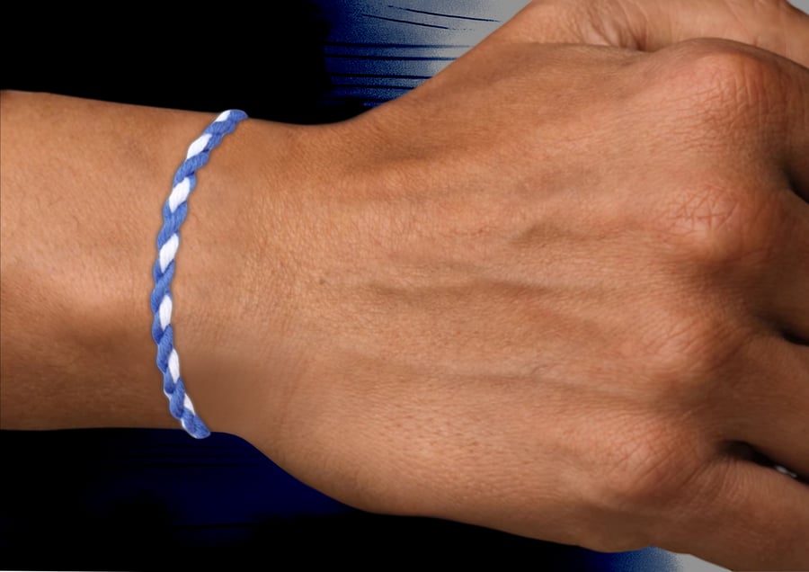 Mens Football Colours Twisted Bracelet
