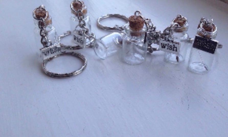 Dandelion Wishes Bottle Keyring, Fairy, Seeds